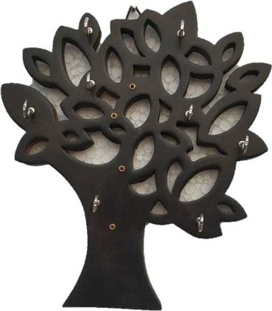 OnlineCraft Wooden Wall mount Floating key hanging tree design key holder Wood Key Holder