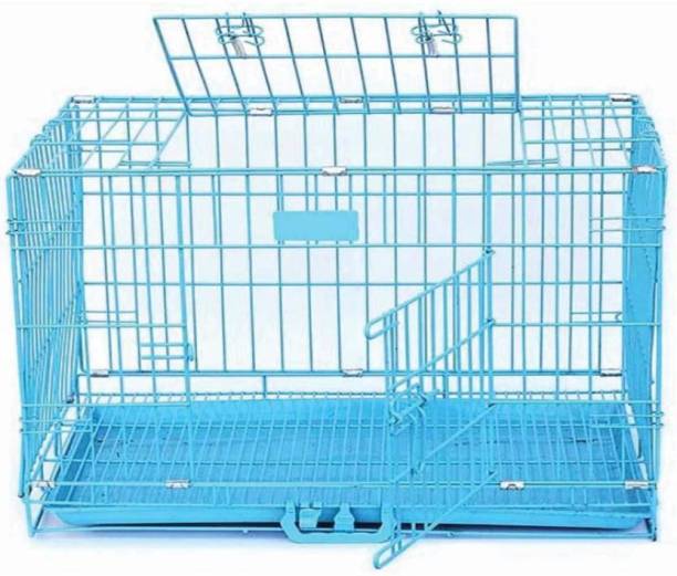 Go Pet 30 Inch Double Door Dog/Cat/Monkey Cage with Removable Plastic Tray Hard Crate Pet Crate
