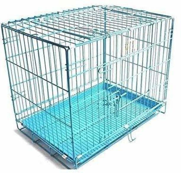 Go Pet 36 Inch Double Door Dog/Cat/Monkey Cage with Removable Plastic Tray Hard Crate Pet Crate