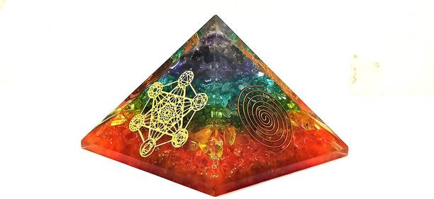 AIR9999 Seven Chakra All in Metatron's Cube Merkaba Sacred Geometry Orgone Pyramid Decorative Showpiece  -  7 cm