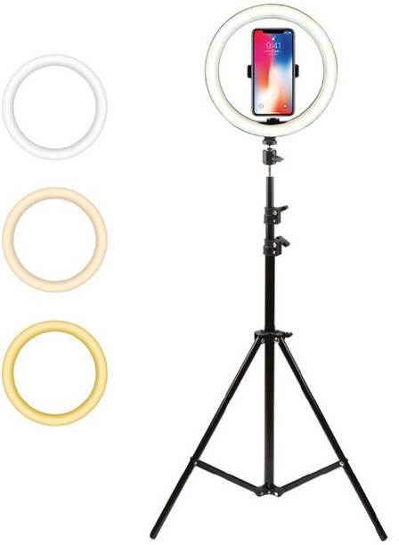 Wrapo LED 10.2" Selfie Ring Light with Tripod Stand & Remote Control & 10 Brightness Level & 3 Light Modes and 120 Bulbs 6500k for YouTube Video/Live Stream/Makeup/Photography for Android Tripod
