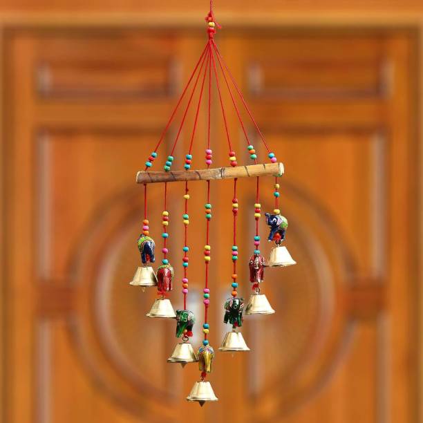 Miss Peach Beautiful Handmade Rajasthani Door Hanging Decorative Showpiece|Wind chimes home positive energy|wind chimes hanging wind bell for home decore balcony with good sound garden|wind chimes for home|home décor showpiece|Decorative items for room|handicraftitems|wall hanging decorative items|window decoration items| Paper Windchime