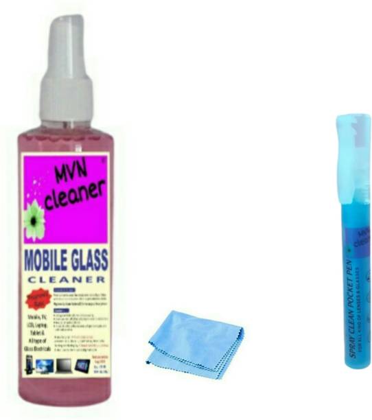 MVN CLEANER Glass Cleaner 200 Ml Cleaning Spray Clean Flat/Normal Screen Led Tv LCD , Laptop, Mobile,Gaming Tablet,Camera With Spray Clean Pocket Pen For All Kind Of Lenses &amp; Glasses ( Pack Of 2 ) for Computers, Mobiles, Laptops, Gaming