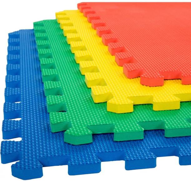 EXOTICE Interlocking Flooring Mats for Yoga/Exercise/Kids Play(16 Sq. ft) 4 Tiles Multicolor 12 mm Yoga Mat