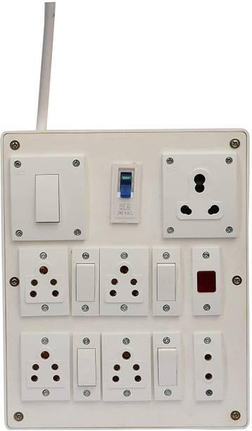 Aqeeq Extension Board 6A 15A 16A 6 Socket 5 Switch with MCB 10 Meter wire cable 6  Socket Extension Boards