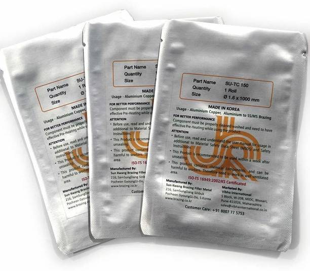 Sun Kwang 3 Mtr Flux Cored Aluminium to Copper Brazing Wire Dia 1.6mm (3 Pkts of 1 Meter Each) Welding Rod Welding Rod