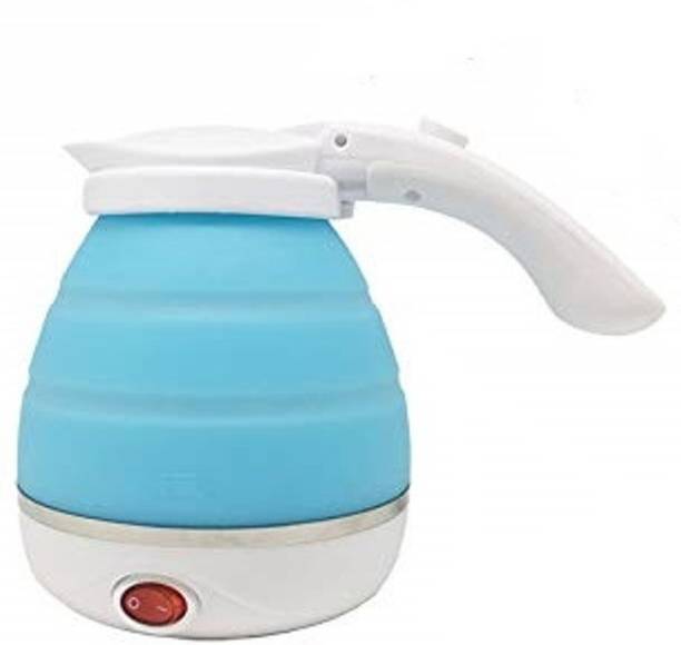 Cierie Travel Foldable Electric Kettle Fast Boiling Food Grade Silicone Beautiful Design Collapsible, Portable, Foldable Boil Dry Protection 600ML for Most Travel and Home & Office (Multi) Electric Kettle