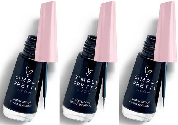 AVON Simply Pretty Liquid Eyeliner 7.5g - Black 7.5 g (Black) (Set of 3) 22.5 ml