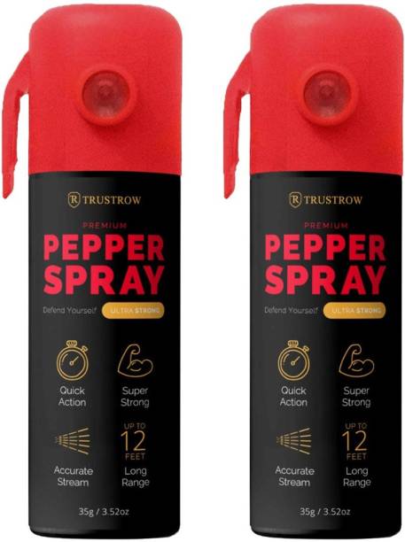 TRUSTROW Ultra Strong Pepper Stream Spray 60 ml Protection and Self Defence for Women , Men and Girls Combo pack of 2 Pepper Stream Spray