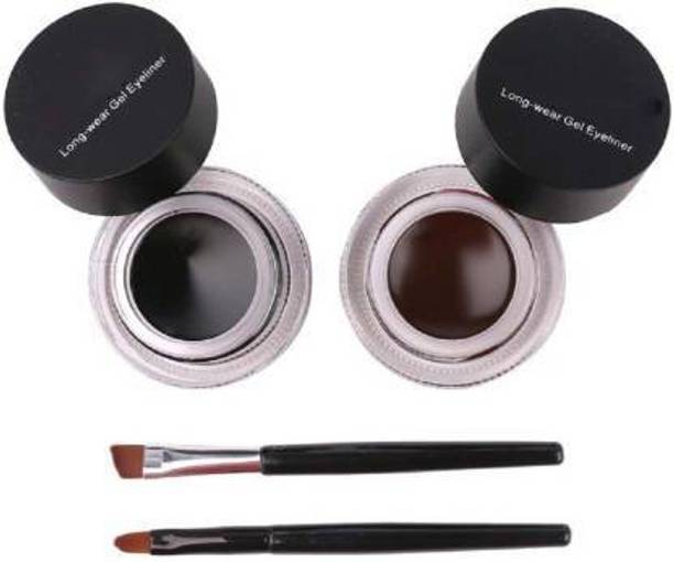 dc beauty icon girl's long wear eyeliner gel 1 brown(3g)+1 black(3g)+2 Brush 6 g