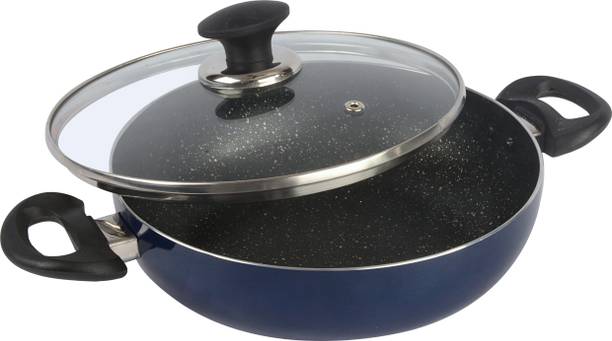 Ethical MASTREO_SERIES_KADAHI/KARAHI / MULTI PURPOSE KARAHI PAN WITH GLASS LID Kadhai 24 cm diameter with Lid 2.4 L capacity