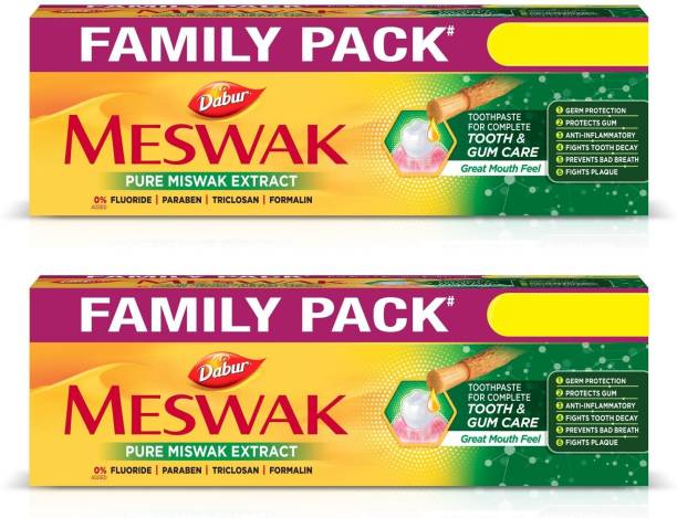 Dabur Meswak Indias No-1 Fluoride Free Toothpaste | Herbal paste made from pure extract of rare Miswak herb Toothpaste