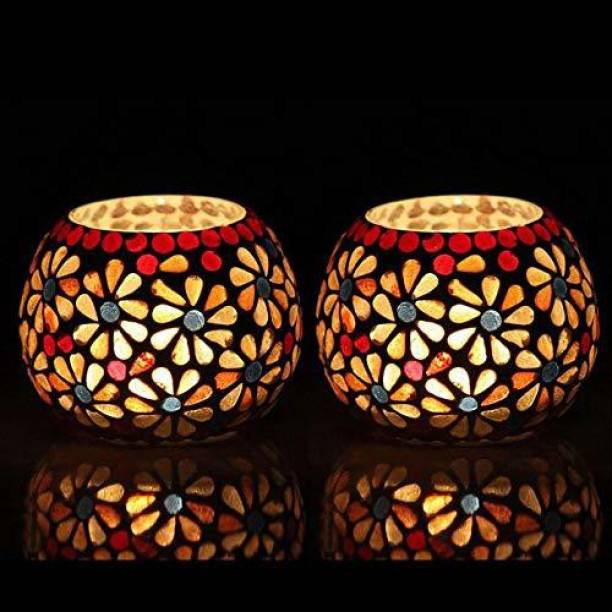 zsquarehp Home Decorative Tea Light Candle Holder 3 Inches Glass Glass 2 - Cup Candle Holder