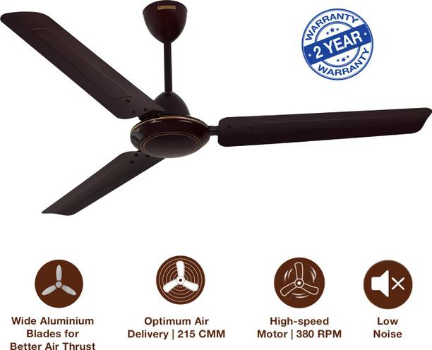 LUMINOUS Morpheus Brown 1200 mm 3 Blade Ceiling Fan