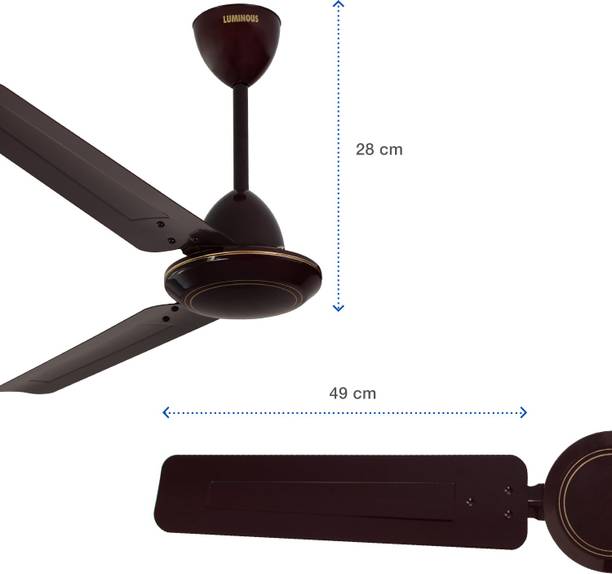 LUMINOUS Morpheus Brown 1200 mm 3 Blade Ceiling Fan