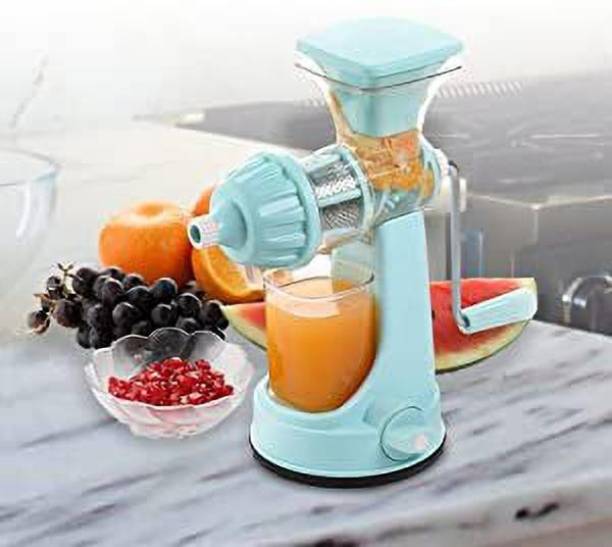 Ganesh Plastic ™Plastic Classic Fruits & Vegetable Juicer with Steel Handle, Blue Hand Juicer