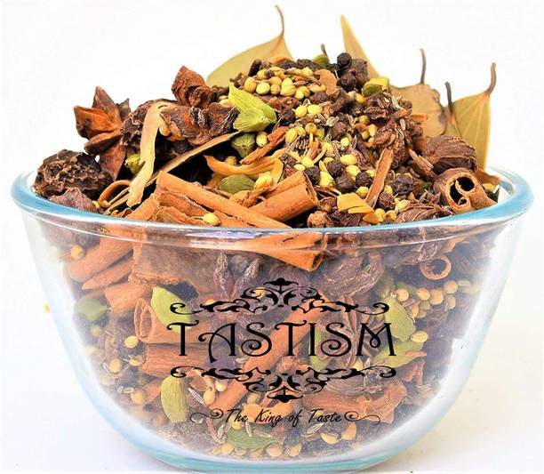 Tastism Whole Garam Masala (Sabut Garam Masala) Mixture of Spices(13 items are listed mix up according to taste NOT in equal quantity. Dalchini stick, Javitri , chhoti elaichi, badi elaichi , jaifal , laung, kali mirchi , sabut dhaniya ,star anise,shahi jeera,jeera,tejpatta,Sonth)