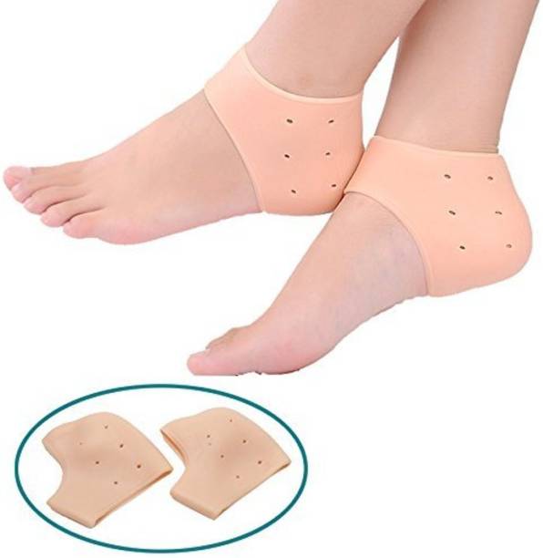HOPKART silicon anti crack heel Socks pain relief moisturizing socks for Men and Women Knee Support