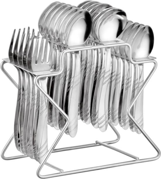 Parage Miracle 25 Pcs Cutlery set for dining table, Spoons set combo with stand, Stainless Steel Cutlery Set