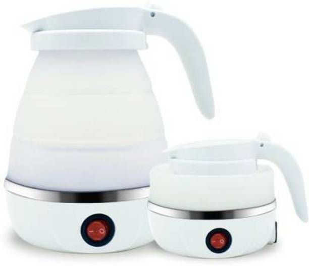 Kashvi unique Travel Fold-able Electric Kettle Portable Silicone Collapsible Kettle 110-220V 750ML for Most Travel and Home & Office Use Electric Kettle (0.75 L, Multicolor) Multi Cooker Electric Kettle