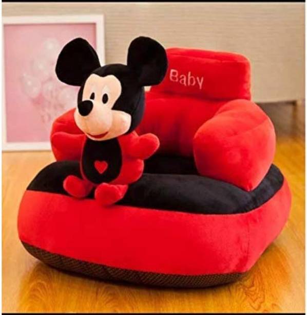 Wrodss COLLECTION Baby Soft Plush Cushion Baby Sofa Seat Or Rocking Chair for Kids(Use for Baby 0 to 2 Years)-Red and Black(Made in India)  - 25 cm
