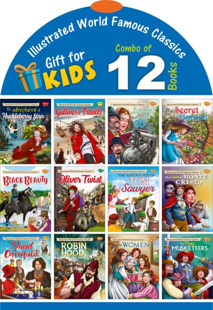 Gift For Kids 10 Years | Pack Of 12 Illustrated World Famous Classics Books