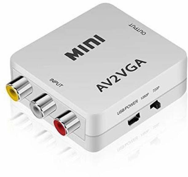 Tobo  TV-out Cable Mini HD AV to VGA Video Signal Converter AV RCA CVBS to VGA Video HDTV Adapter