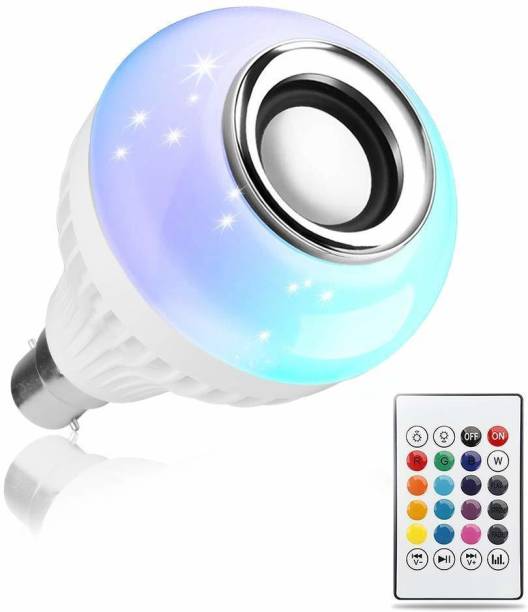 Webilla RGB Multicolor Bluetooth LED Music Smart Bulb With B22 Bulb Holder & Wireless Remote For Home, Living Room, Bedrooms, Parties Decoration Smart Bulb