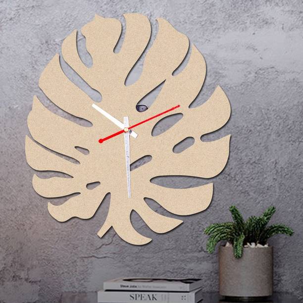 POCKESTER Analog 28 cm X 28 cm Wall Clock (Beige, Without Glass,