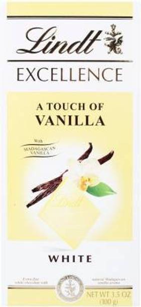 LINDT Excellence White Chocolate Bar, A Touch Of Madagascar Vanilla, 100 Grams Bars