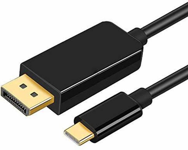RuhZa Video Cable 1.8 m USB Type C(Thunderbolt 3) to DisplayPort 4K@60Hz UHD 6 Feet Cable, USB 3. 1 (USB-C) to DP Display Port Adapter Male to Male Gold-Plated Cord