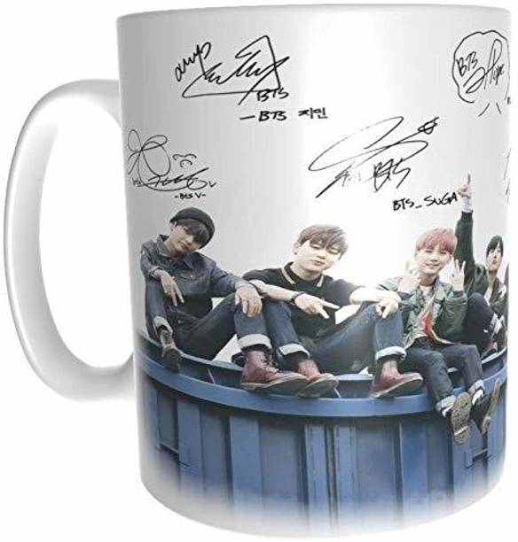 पाशुपतास्त्र  BTS Signature Army Best Gift for BTS Lovers with Glossy Printed Ceramic Coffee - White, (350ml) सिरेमिक मग