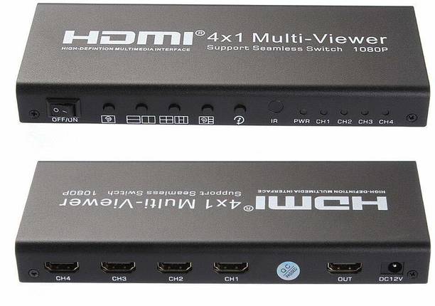 Tobo Digital HDMI 4x1 Quad Multi-Viewer Seamless Switcher with 5 Different Display Modes Media Streaming Device