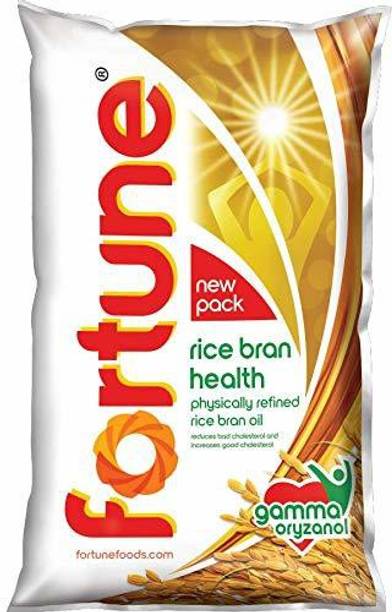 FORTUNE Rice Bran Health Oil, 1l Pouch Rice Bran Oil