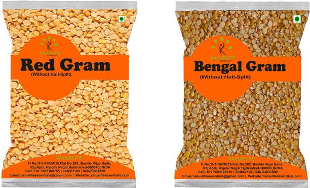 Value Life Combo (Split) (Red Gram 1kg, Bengal Gram 1kg Pack Of 2)