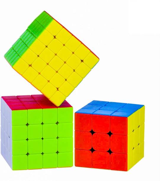 Neel Cube Combo of 3x3 4x4 5x5 Cube high Speed stickerless Magic Cube Brainstorming Puzzle Cube Combo Game Toy