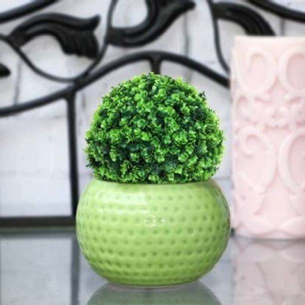 SUPER GELINGEN Ball Indoor/Outdoor Decoration Artificial Plant Green Grass Ball And Without Pot (7x7 Inches and 18x18 cm) Wild Artificial Plant