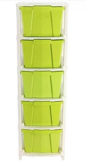 MAHADEV ENTERPRISE Plastic Free Standing Chest of Drawers (Finish Color - GREEN) Plastic Free Standing Chest of Drawers