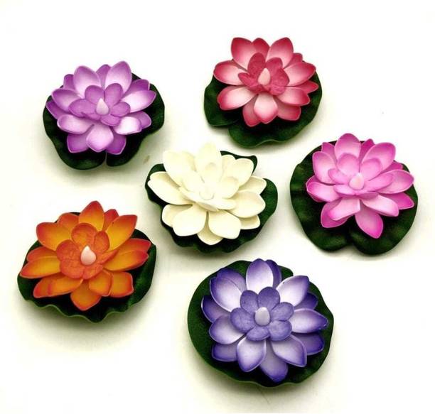 Sjeme smokeless floating lotus candle set of 6 Candle
