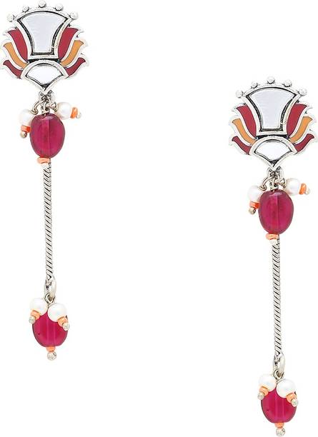 Thikri Single Strand Drop Earrings Brass Drops & Danglers