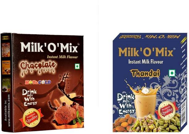 Milk'O'Mix Juice Mix Powder Chocolate and Thandai - (150gx2)