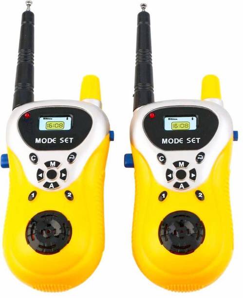 little laugh Kids Walkie Talkie with 2 Player System Toy Interphone. with Extendable Antenna for Extra Range Upto 100 Meters, (Colour Yellow)
