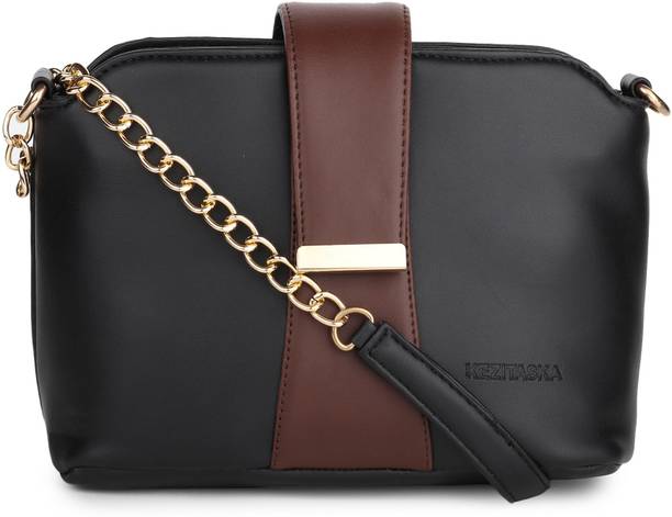 Brown, Black Women Sling Bag - Medium