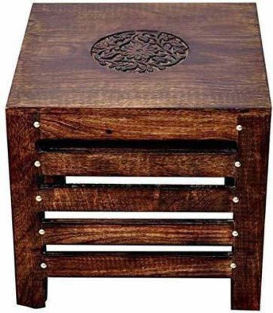 AN Craft Wooden Square Antique Finish Stool Wooden stool ,kinds stool sating stool,Wooden stole for gifting items Living & Bedroom Stool