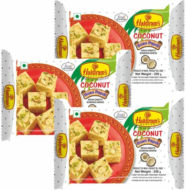 Haldiram's Soan Papdi (Coconut Flavour) (Pack of 3) Box