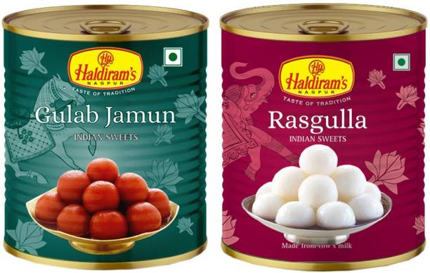 Haldiram's Gulab Jamun and Rasgulla (Combo Pack) Tin