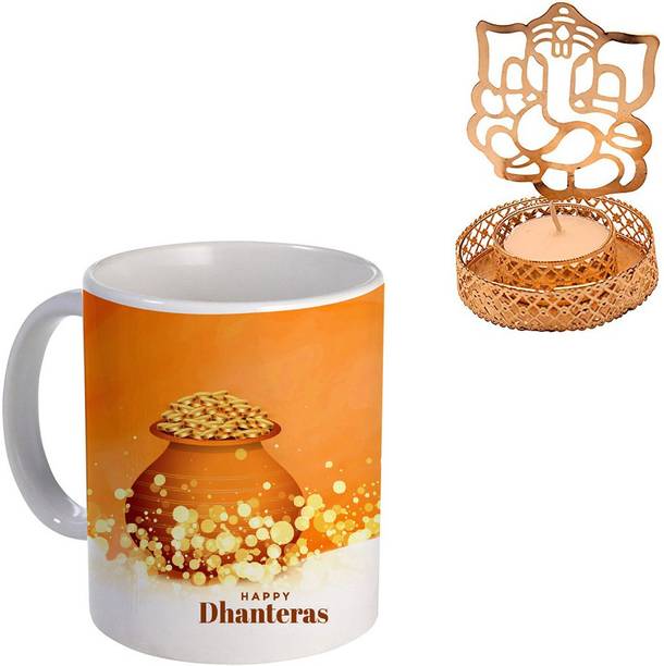 COLOR YARD Mug, Candle Holder Gift Set