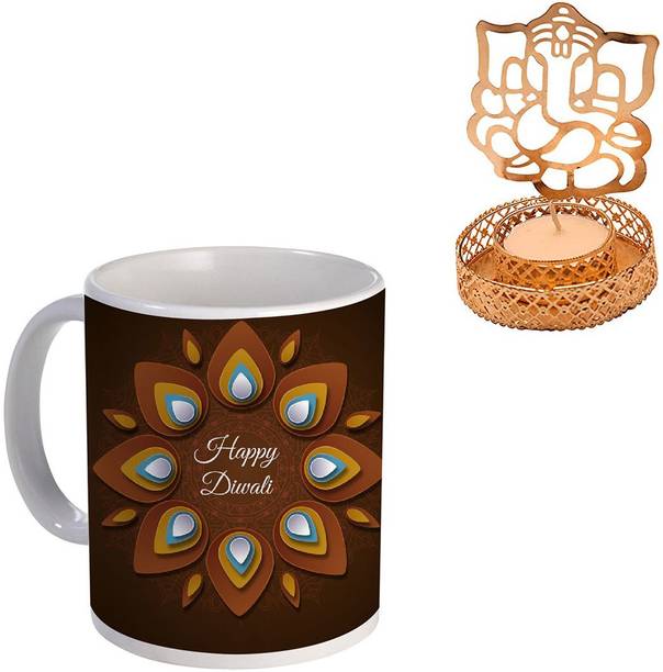 COLOR YARD Mug, Candle Holder Gift Set