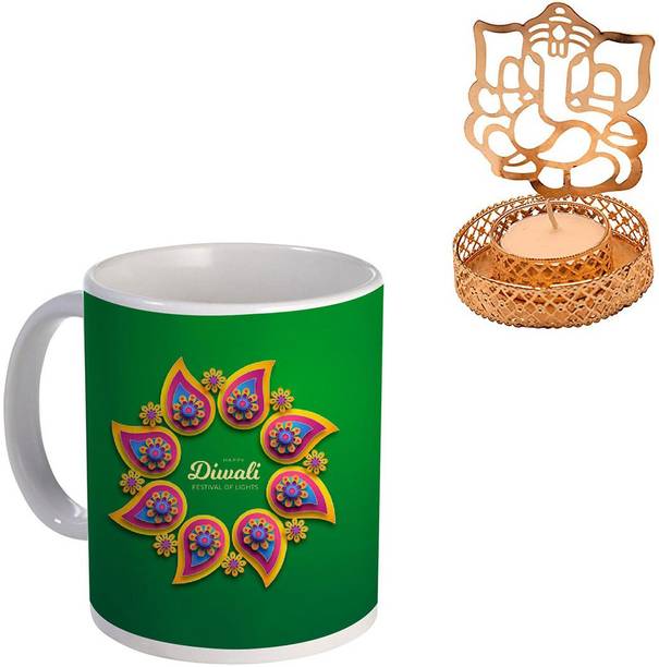 COLOR YARD Mug, Candle Holder Gift Set