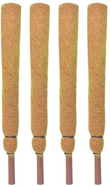 Digihub Coco Pole 3 FT(91 cm) - 4 Pieces -Moss & Coir Stick for Money Plant Support, Indoor Plants, House Plants & Plant Creepers Garden Mulch